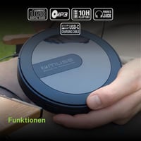Prenosný CD/MP3 prehrávač MUSE M-920 DMO s Bluetooth vysielačom, ochranou proti otrasom, OLED displejom, USB-C konektorom a 2000 mAh batériou 6