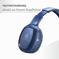 Bluetooth slúchadlá Music Sound Basic – 14-hodinová výdrž batérie, 2 hodiny nabíjania, LED indikátor, AUX vstup, modré 4