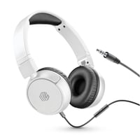 Káblové slúchadlá Music Sound Basic – biele, skladateľný hlavový most, 1,2 m kábel odolný voči zamotaniu, vstavaný mikrofón, 3,5 mm jack konektor 1