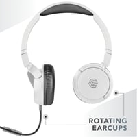 Káblové slúchadlá Music Sound Basic – biele, skladateľný hlavový most, 1,2 m kábel odolný voči zamotaniu, vstavaný mikrofón, 3,5 mm jack konektor 2