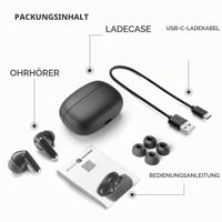 Căști Bluetooth Music Sound Drift negre, cu carcasă compactă, control tactil, asociere automată, 22 de ore de redare, wireless 5