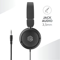 Káblové slúchadlá cez uši Music Sound Basic so skladacím hlavovým mostom, 1,2 m káblom odolným proti zamotaniu, vstavaným mikrofónom a 3,5 mm konektorom 4