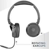 Káblové slúchadlá cez uši Music Sound Basic so skladacím hlavovým mostom, 1,2 m káblom odolným proti zamotaniu, vstavaným mikrofónom a 3,5 mm konektorom 3
