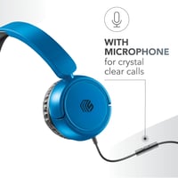 Káblové slúchadlá Music Sound Over Ear Basic – skladací hlavový most, 1,2 m kábel odolný proti zamotaniu, vstavaný mikrofón, 3,5 mm jack konektor – modré 6