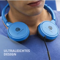 Káblové slúchadlá Music Sound Over Ear Basic – skladací hlavový most, 1,2 m kábel odolný proti zamotaniu, vstavaný mikrofón, 3,5 mm jack konektor – modré 2