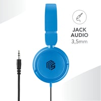 Káblové slúchadlá Music Sound Over Ear Basic – skladací hlavový most, 1,2 m kábel odolný proti zamotaniu, vstavaný mikrofón, 3,5 mm jack konektor – modré 5