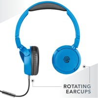 Káblové slúchadlá Music Sound Over Ear Basic – skladací hlavový most, 1,2 m kábel odolný proti zamotaniu, vstavaný mikrofón, 3,5 mm jack konektor – modré 3