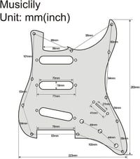 Musiclily 3 rétegű SSS Strat Pickguard Fender Stratocaster gitárhoz, fehér 2