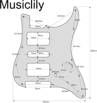 Pickguard Musiclily Pro HSH pentru chitară Fender Stratocaster, 4 straturi - vintage tortoiseshell 2