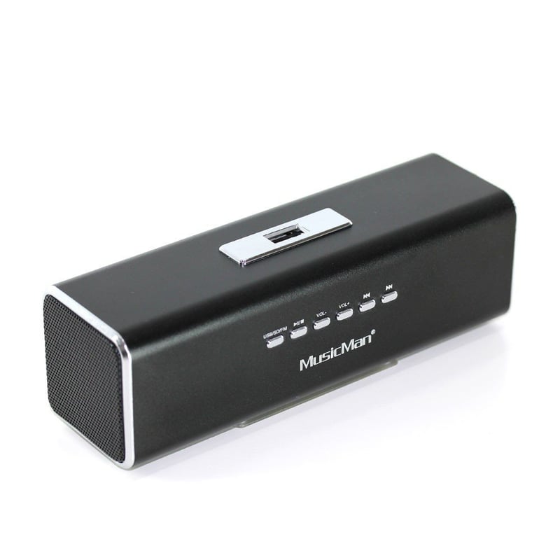 Prenosný reproduktor MusicMan MA Soundstation, FM rádio, MP3 prehrávač, USB, MicroSD – čierny