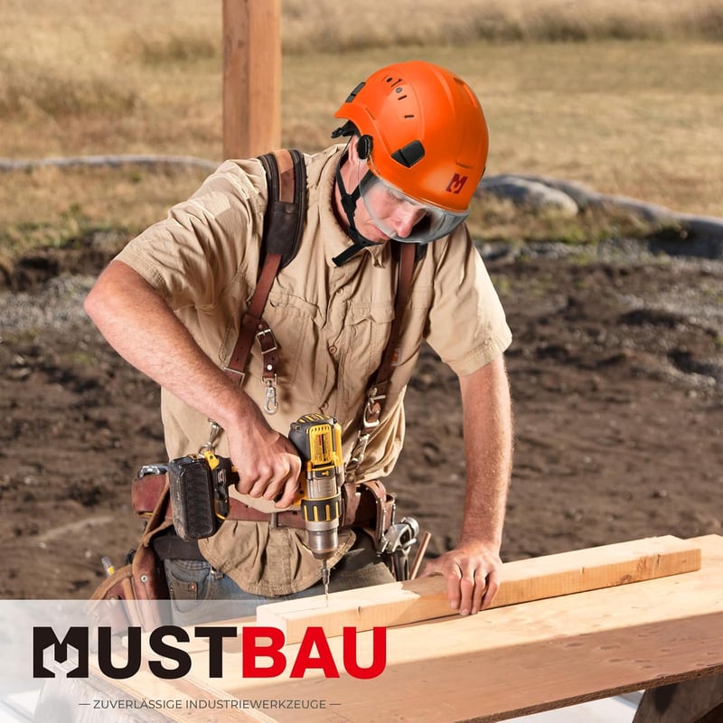 Mustbau EN397 Védősisak Napellenzővel, Állítható 53-63cm, ABS Anyag