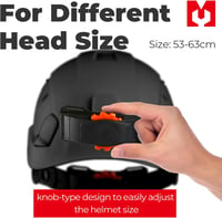 Mustbau EN397 Védősisak Páramentes Szemüveggel, Állítható 53-63cm, ABS Anyag - Black 3