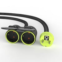Predlžovací kábel MutecPower 15 m s 2 zásuvkami Schuko pre vonkajšie použitie IP44 H05RR-F3G 1,5 mm² dvojitá zásuvka čierny/zelený 3