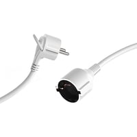 MutecPower 3-metarski ravni produžni kabel s 90° Schuko utikačem, uzemljen, 250V 16A, IP20 - bijeli 2