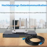 MutecPower CAT6 vonkajší vodotesný ethernetový sieťový kábel 15 m – UTP – CCA – 550 MHz – čierny – vhodný na priame uloženie do zeme – s káblovými páskami 6