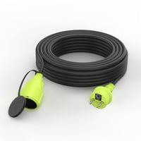 Predlžovací kábel MutecPower Schuko na vonkajšie použitie IP44 H05RR-F3G 1,5 mm² 10 m čierno-zelený so zásuvkou s ochranným kontaktom 6