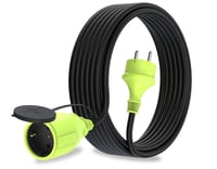 Predlžovací kábel MutecPower Schuko na vonkajšie použitie IP44 H05RR-F3G 1,5 mm² 10 m čierno-zelený so zásuvkou s ochranným kontaktom 1