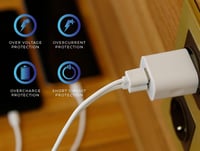 MUTTO USB Töltő 5V 2A Dupla Port Intelligens Technológiával Fehér 3