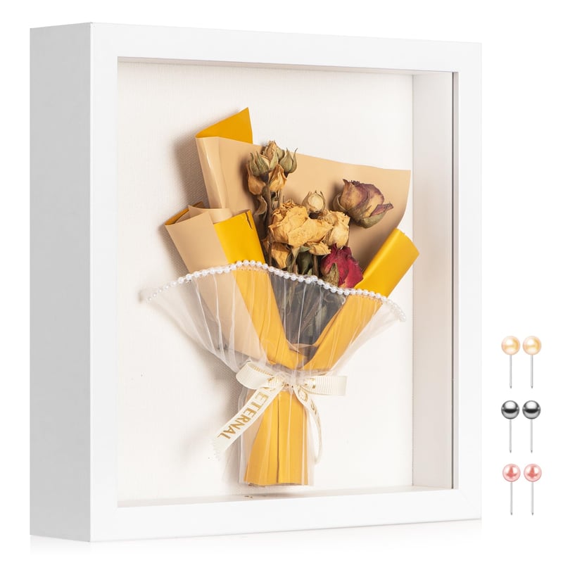 Ramă foto 3D MUXIUNT, reîncărcabilă, 20x20 cm, cu sticlă reală și fundal din pânză