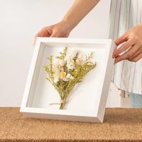 Ramă foto 3D MUXIUNT, reîncărcabilă, 20x20 cm, cu sticlă reală și fundal din pânză 3