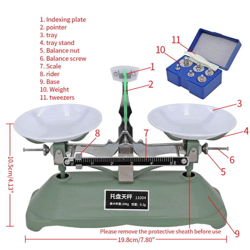 Cântar mecanic MUYIRTED 200g cu greutăți de calibrare 5-100g