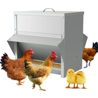 Automatický kŕmidlo pre hydinu MUYIRTED 25 kg, miska na kŕmenie z nehrdzavejúcej ocele, kŕmidlo odolné voči poveternostným vplyvom pre kurčatá, kačice a holuby, kŕmidlo zabraňujúce plytvaniu krmivom 1