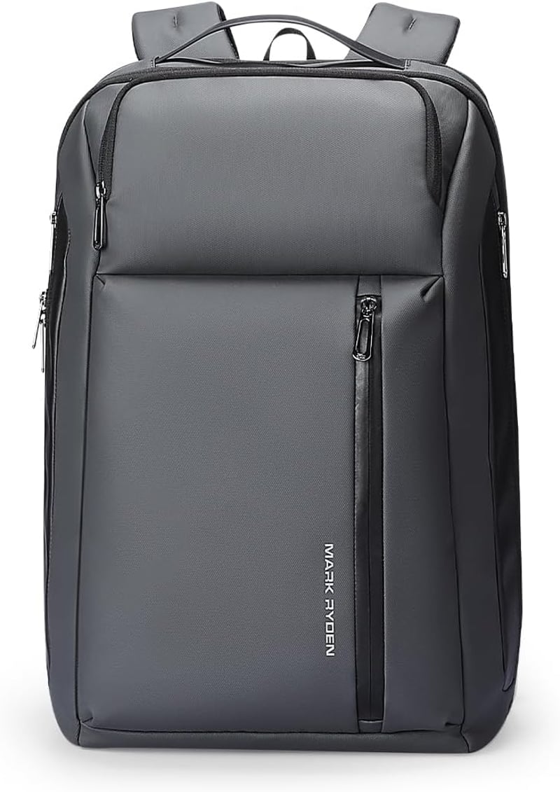 Muzee Bővíthető Üzleti Hátizsák 25L-35L Kapacitással, 15,6" Laptoptartóval, Vízlepergető Anyagból, Szürke, Városi Utazásokhoz