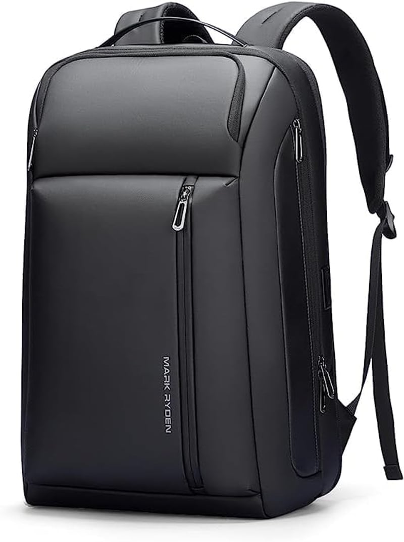Muzee Bővíthető Üzleti Hátizsák 25L-35L Kapacitással, 15,6" Laptoptartóval, USB-C Porttal - Vízlepergető Fekete Férfi Utazótáska Városi Kirá