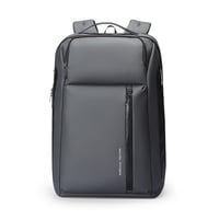 Muzee poslovni ruksak proširivog kapaciteta 25L-35L, s pretincem za laptop 15,6", vodoodbojnog materijala, sive boje, za gradska putovanja. 1