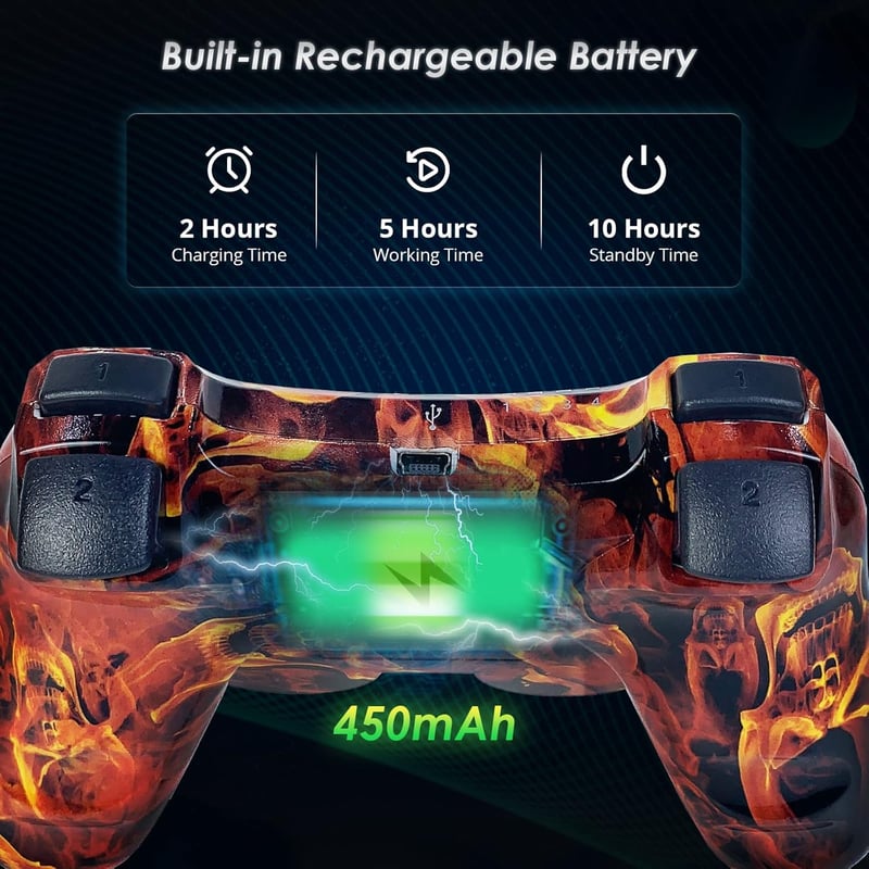 MUZELI PS3 Wireless Controller 2db Töltőkábellel Vibráció Funkcióval