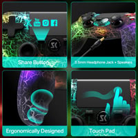 MUZELI Vezeték Nélküli Kontroller PS4-hez LED Világítással PlayStation 4/Pro/Slim Gamepad Joystick 7