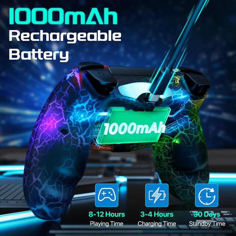 MUZELI Vezeték Nélküli Kontroller PS4-hez LED Világítással PlayStation 4/Pro/Slim Gamepad Joystick