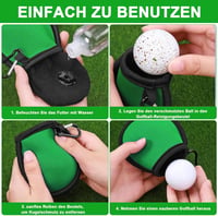 MUZHUPGUZ 4 db Golf Labda Tisztító Táska Karabinerrel Vízálló 3