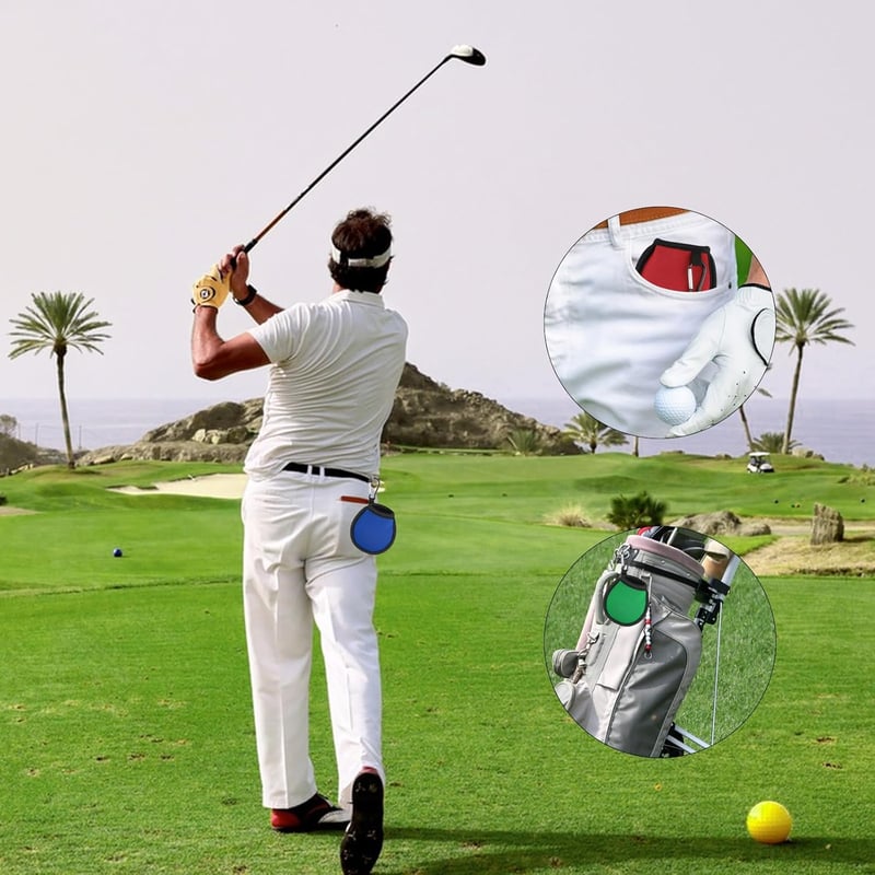 MUZHUPGUZ 4 db Golf Labda Tisztító Táska Karabinerrel Vízálló