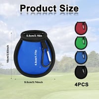 MUZHUPGUZ 4 db Golf Labda Tisztító Táska Karabinerrel Vízálló 2