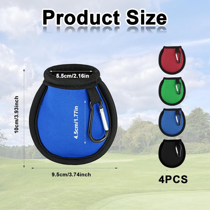 MUZHUPGUZ 4 db Golf Labda Tisztító Táska Karabinerrel Vízálló
