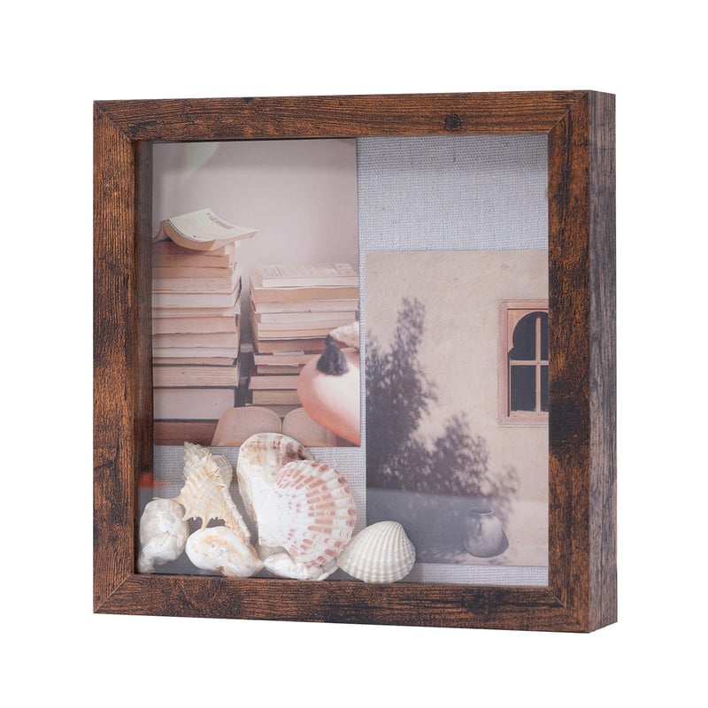 Muzilife 3D okvir za slike sa staklom, ukrasni okvir s mogućnošću punjenja 22x22 cm