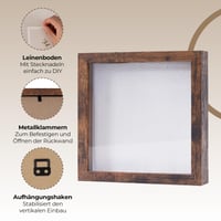 Muzilife 3D okvir za slike sa staklom, ukrasni okvir s mogućnošću punjenja 22x22 cm 2