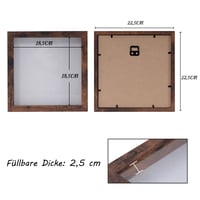 Muzilife 3D okvir za slike sa staklom, ukrasni okvir s mogućnošću punjenja 22x22 cm 3