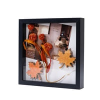 Muzilife 3D okvir za slike s pravim staklom, 22x22 cm, crni - Duboki okvir za slike koji se može puniti 1
