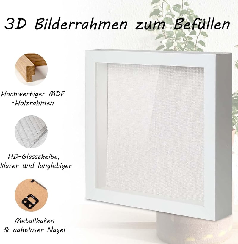 Muzilife 3D Mélykeret Üveges Képkeret Tárgyak Tárolásához