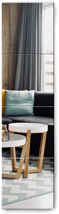 Muzilife Üveg Tükör Csempék 4 Darabos Szett 30x30 cm Öntapadós Matracokkal, HD Fali Tükör Készlet Konyhába Nappaliba Fürdőszobába 1