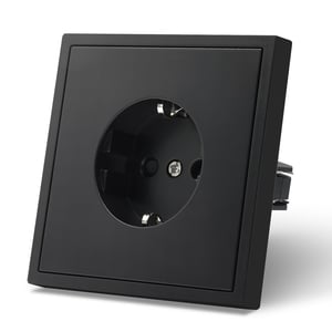 MVAVA EU Schuko utičnica - 80mm Ugradbena crna zidna utičnica, 16A, 3680W, za hladnjak, TV, klima uređaj