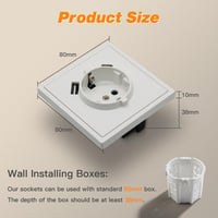 MVAVA EU Szabványú Süllyesztett Konnektor USB-C Csatlakozóval, 80×80mm, Fehér, Egyszerű Telepítés, Hűtő/TV Kompatibilis 2