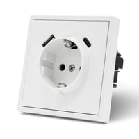 MVAVA EU Szabványú Süllyesztett Konnektor USB-C Csatlakozóval, 80×80mm, Fehér, Egyszerű Telepítés, Hűtő/TV Kompatibilis 1