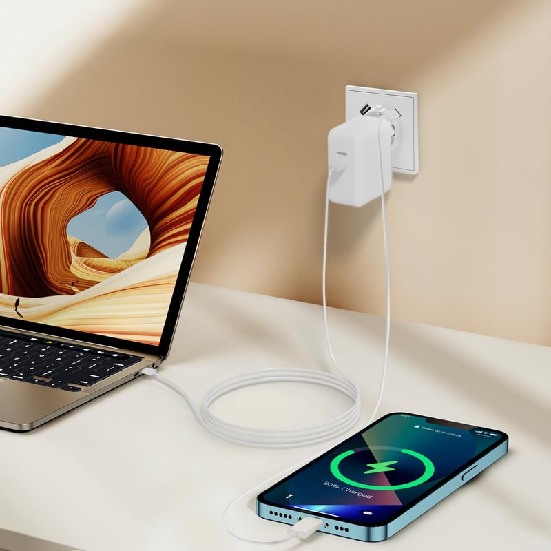 MVAVA EU Szabványú Süllyesztett Konnektor USB-C Csatlakozóval, 80×80mm, Fehér, Egyszerű Telepítés, Hűtő/TV Kompatibilis