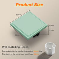 MVAVA M2 Sorozatú Süllyesztett Villanykapcsoló - Egypólusú Zöld Műanyag Fali Kapcsoló 80x80mm, 10A, 250V, Nappali, Konyha, Fürdőszoba 2