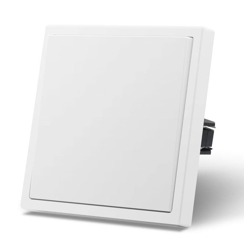 MVAVA M2 Süllyesztett Villanykapcsoló - Egypólusú Fehér Fali Kapcsoló 80x80mm, 10A, 250V, Modern Dizájn Lakásba, Konyhába, Fürdőszobába