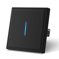 MVAVA M3 Egypólusú Kétirányú Süllyesztett Villanykapcsoló LED Jelzőfénnyel, Rugós Csatlakozás, 80x80mm, Fekete, 16A 1