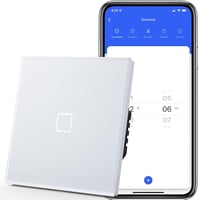 MVAVA WiFi Érintőkapcsoló - Alexa/Google Home Kompatibilis Okos Villanykapcsoló, Tuya/Smart Life App Vezérlés, Süllyesztett Üveg Panel, Fehé 1